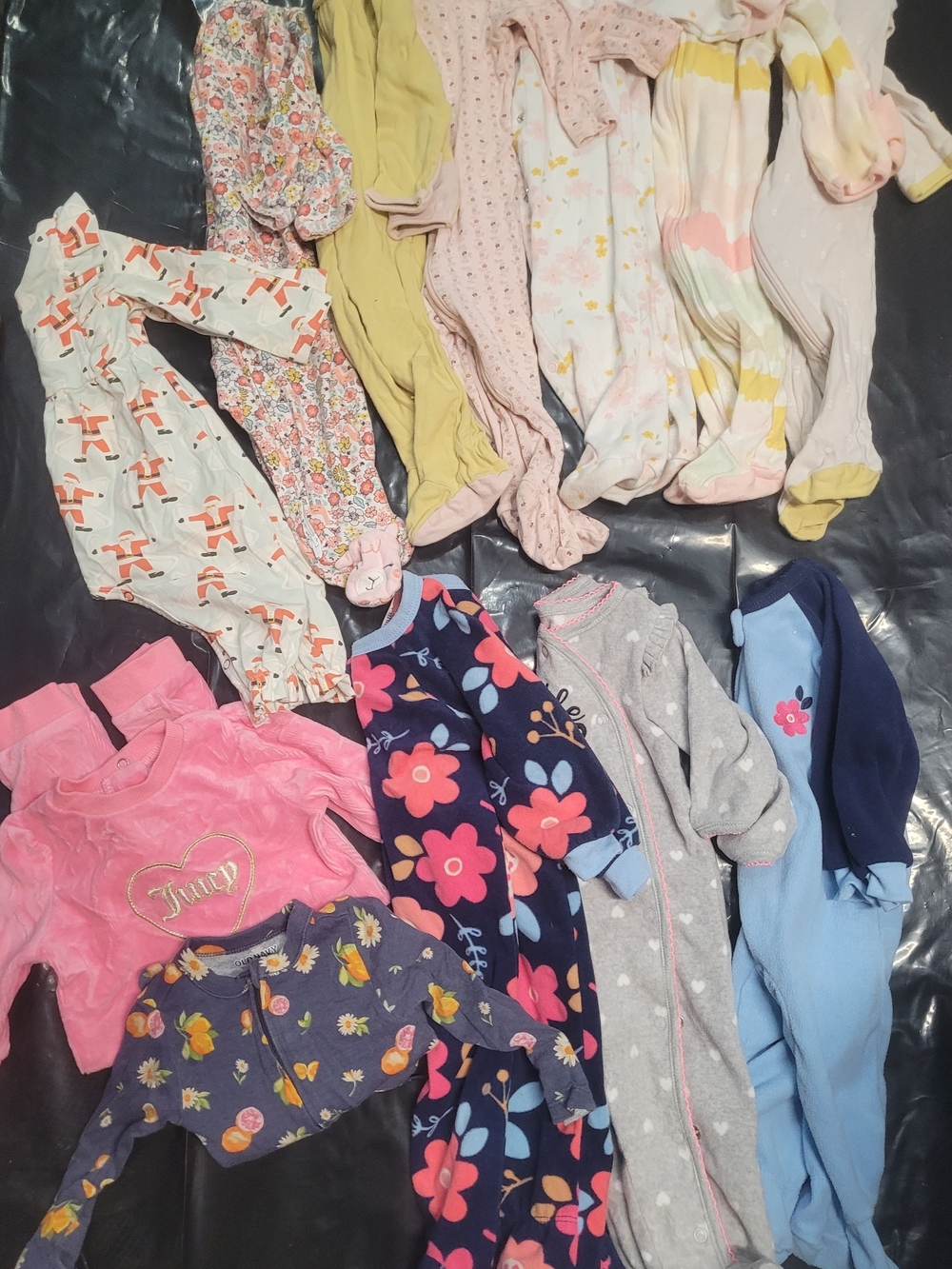 Kids Floral & Solid Fleece Sleepwear Bundle - Pink, Navy, Gray, Light Blue